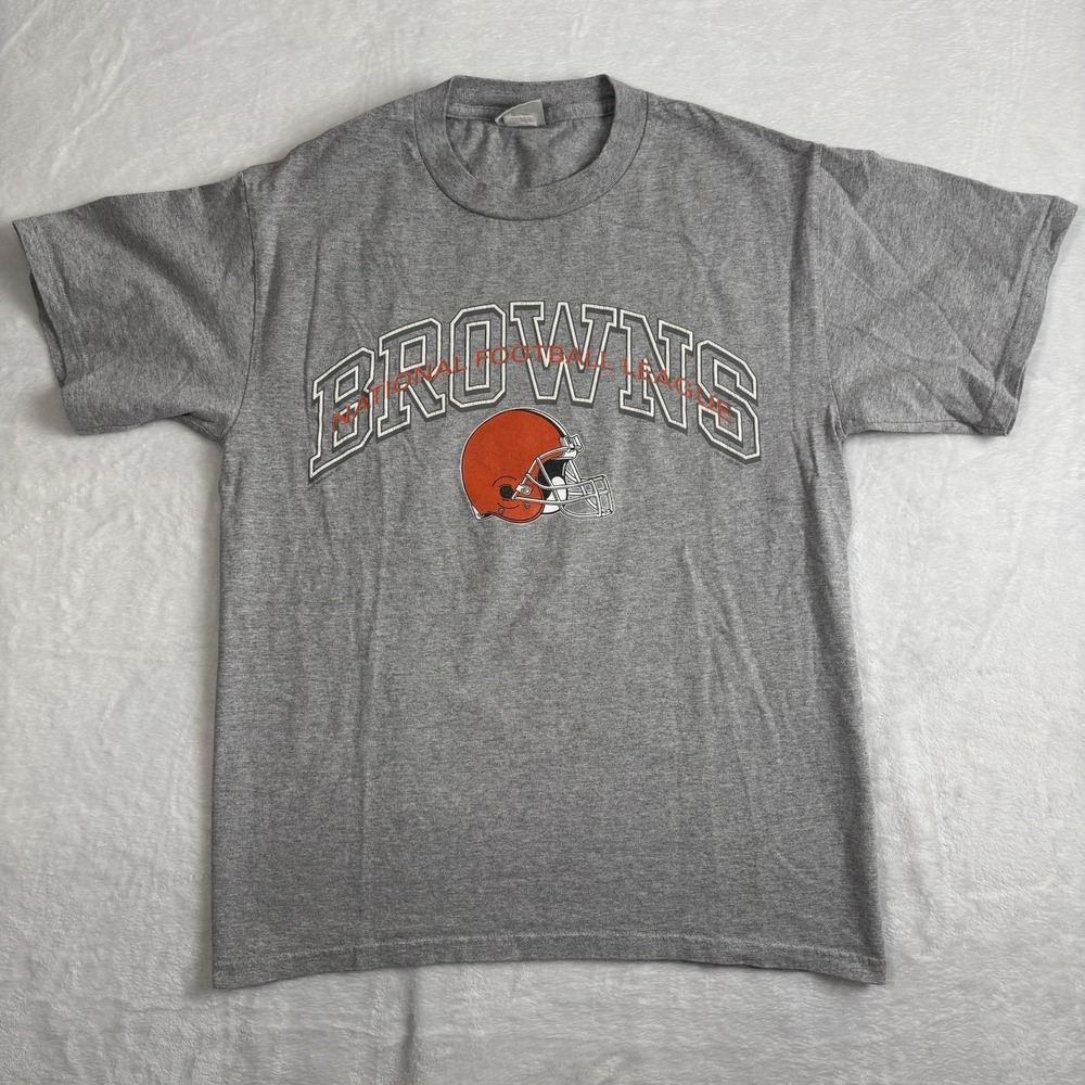 VTG Lee Sport Cleveleand Browns‎ Grey Short Sleeve Graphic Shirt Men's M Stains